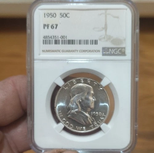 1950 Franklin Half Dollar NGC PF67 Proof Silver Philadelphia KM#195 4854351-001