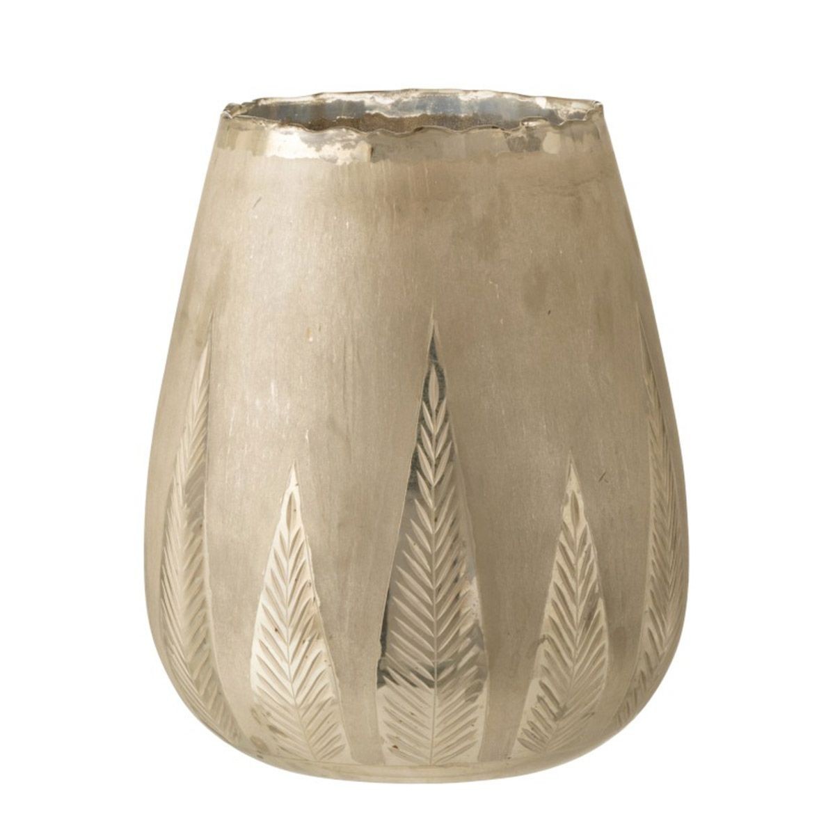 Bougeoir feuilles argenté 31 cm pour une ambiance de table chic
