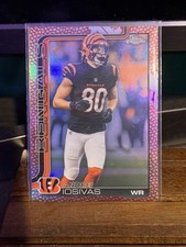 2025 Topps Chrome Football Leather Refractor Andrei Iosivas Cincinnati Bengals