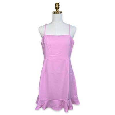 French Connection Sz 10 Whisper Frill Hem Cami Mini Dress Lilac Sachet Pink NWT