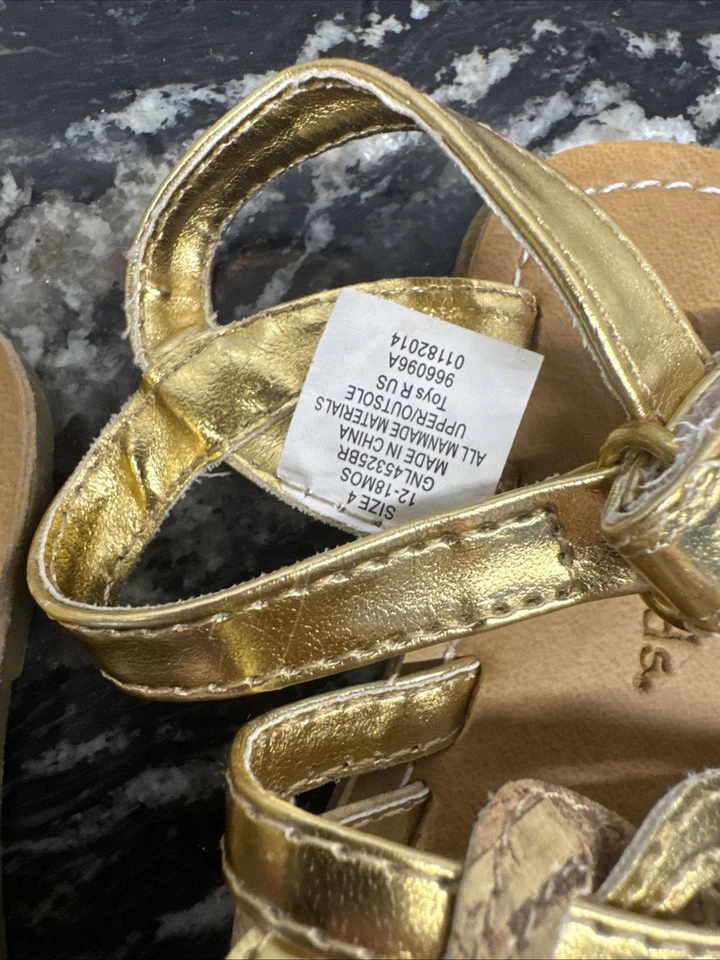 Sandalias Koala Niños Dorado Brillante - Niñas Bebé Talla 4 12-18M Foto 3 de 4