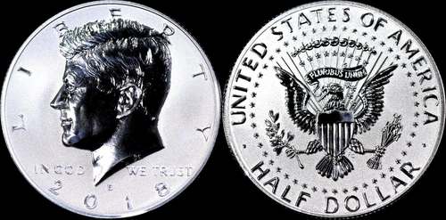 2018-S SILVER REVERSE PROOF KENNEDY HALF DOLLAR - 50TH ANNIV GEM ...