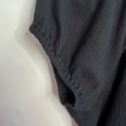 Madewell schwarz strukturiert Strick bestickt Puffärmel quadratischer Ausschnitt Top Gr. Medium - Bild 3 von 6