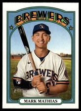 2021 TOPPS HERITAGE BASEBALL CARD MARK MATHIAS #694 RC MILWAUKEE BREWERS 6522