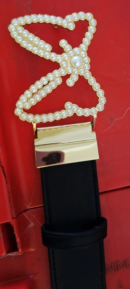 Nuevo Cinturón Minnie Mouse Para Mujer XLG 40" 'Perla' Hebilla de Arco DISNEYLAND RARO RETIRADO Foto 2 de 3