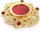 Small Relic Holder with Red Accent Stones, Personal Reliquary, 2.4 Inches