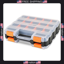 Small Parts Organizer Storage Case with 34 Compartments and Removable Dividers