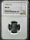1943-D 1C  Lincoln Wheat One Cent NGC MS66   8699719-036