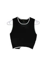 House of Harlow 1960 Womens Knit Crop Vest Sweater Sleeveless Size S Black