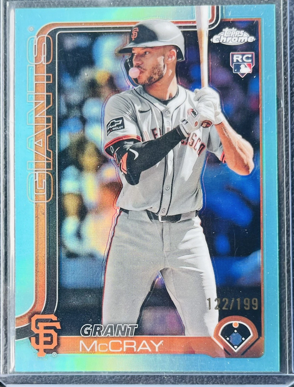 2025 Topps Chrome Grant McCray RC Aqua Refractor /199 Giants