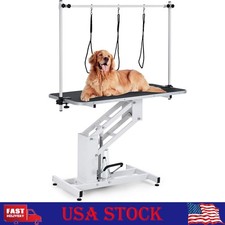 43.6" Hydraulic Pet Grooming Table Adjustable 22-38" Height, 350LB Capacity