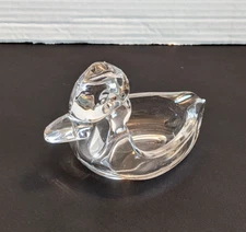 Vintage Mid-Century Modern MCM Clear Glass Duck Ashtray