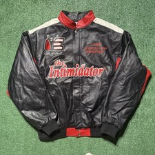 VTG Dale Earnhardt Leather Nascar Jacket 90s Racing The Intimidator Black Mens M