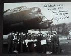 Photo of Lancaster and crew Pre Operation briefing. Signed by 3 WW 2