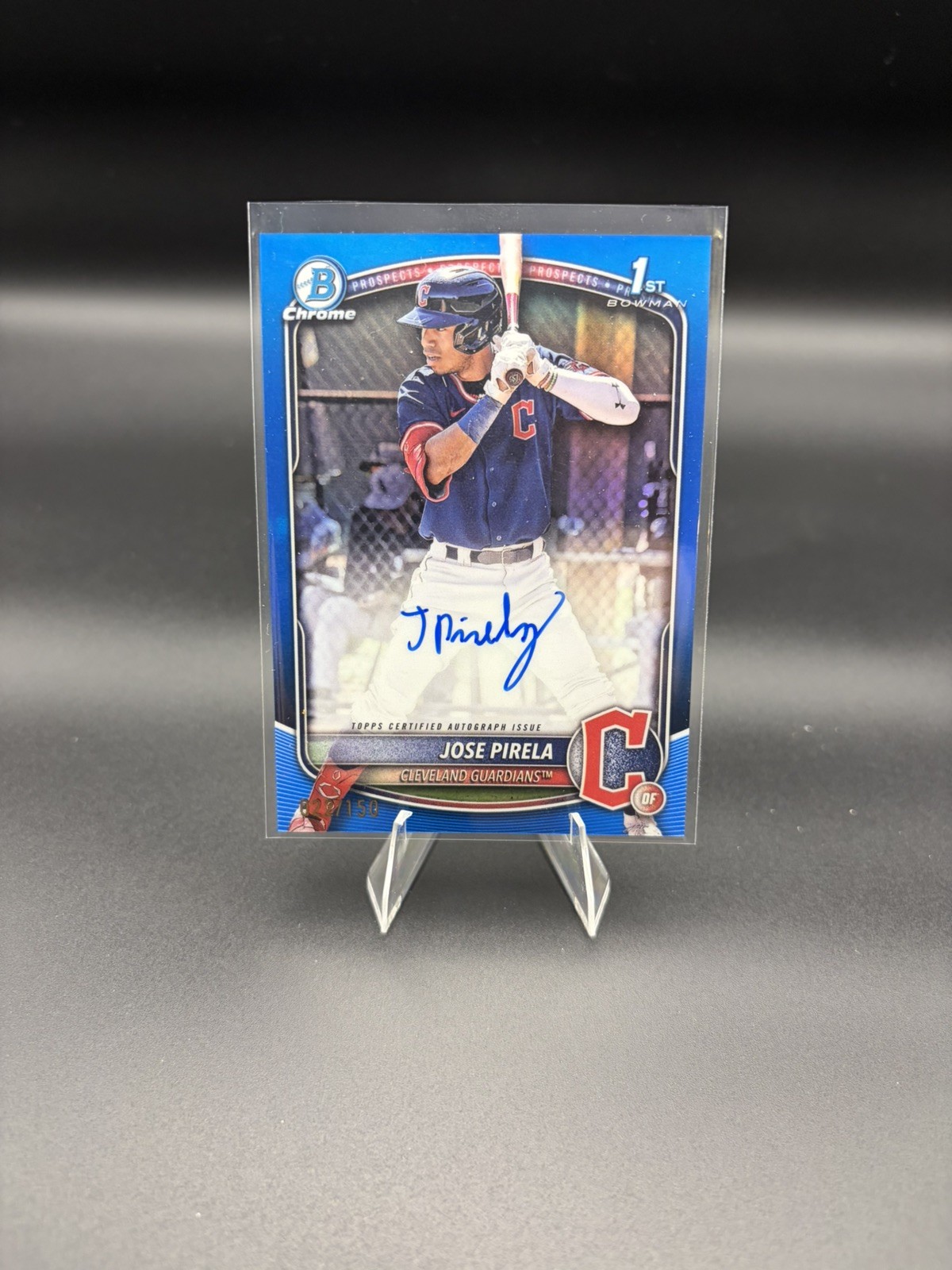 2025 Bowman - Chrome Prospect Autographs Jose Pirela #CPA-JP Blue Refractor /150