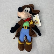 Vtg Walt Disney World FRONTIERLAND GOOFY Bean Bag Plush 10 inch Store Exclusive