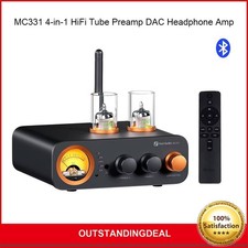Fosi Audio MC331 4-in-1 HiFi Tube Preamp DAC Headphone Amp Bluetooth Amplifier