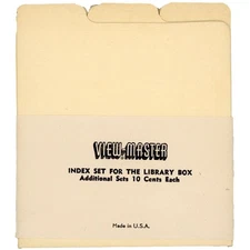 View-Master Original Reel Index Dividers - vintage