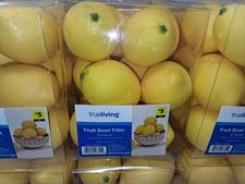 2 Boxes NEW Fake Artificial Plastic Lemon Fruit Bowl Filler  24 Lemons 12/Box 