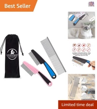 Pet Grooming Comb Set Metal Plastic Flea Dematting Hair Tool for Cats Dogs