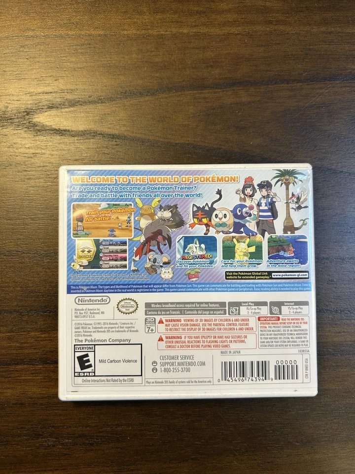 Pokemon Moon Nintendo 3DS 2016 Completo En Caja (CIB) Auténtico No Probado Foto 2 de 4