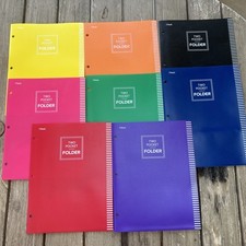 Lot Of 8 Two Pocket Folder 2 Pocket Folders 3 Ring Binder Back School Supplies