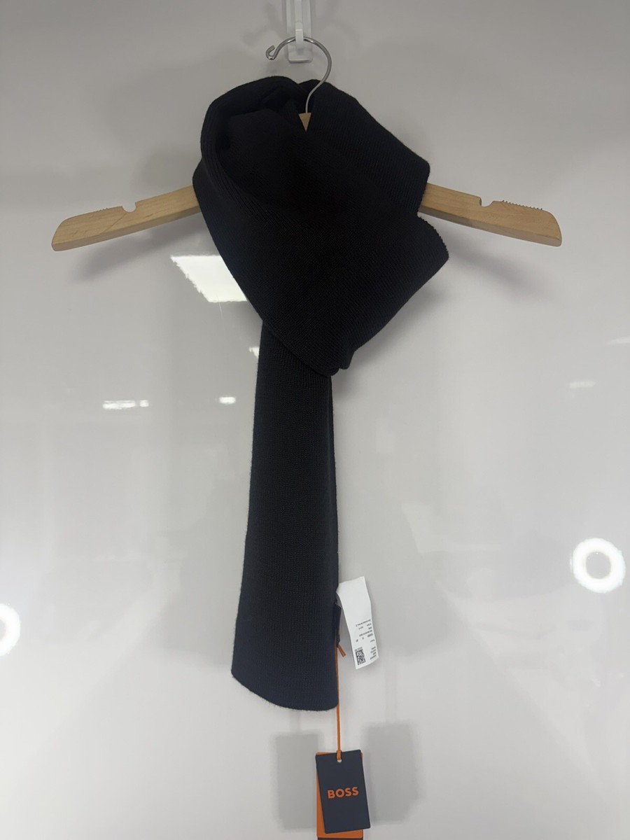 スカーフ BOSS Woman Scarf Black 50524777 001 Ylona Wool-Blend Monogram Scarf - HUGO BOSS - Smith