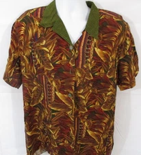 D.P.S. New York Hawaiian Style Shirt, Fronds & Design Print, Ladies, S/S, Med?