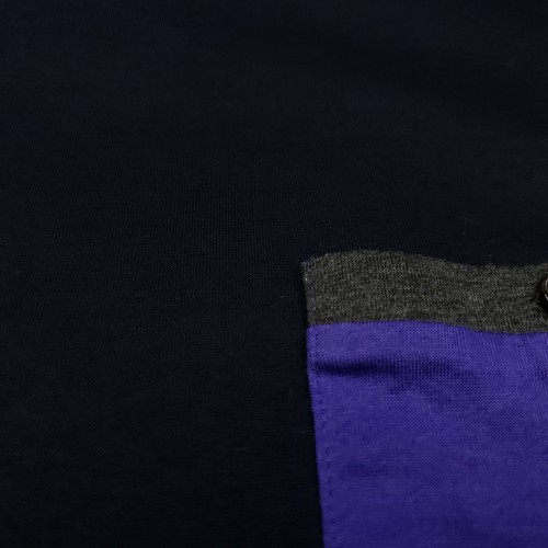 Ted Baker T-Shirt Pocket Size 3 SMALL Black Purple Mens Regular Cotton 100% - Picture 5 of 13