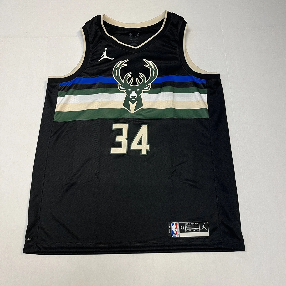 Unisex Milwaukee Bucks Giannis Antetokounmpo Jordan Brand Black Swingman  Jersey - Statement Edition