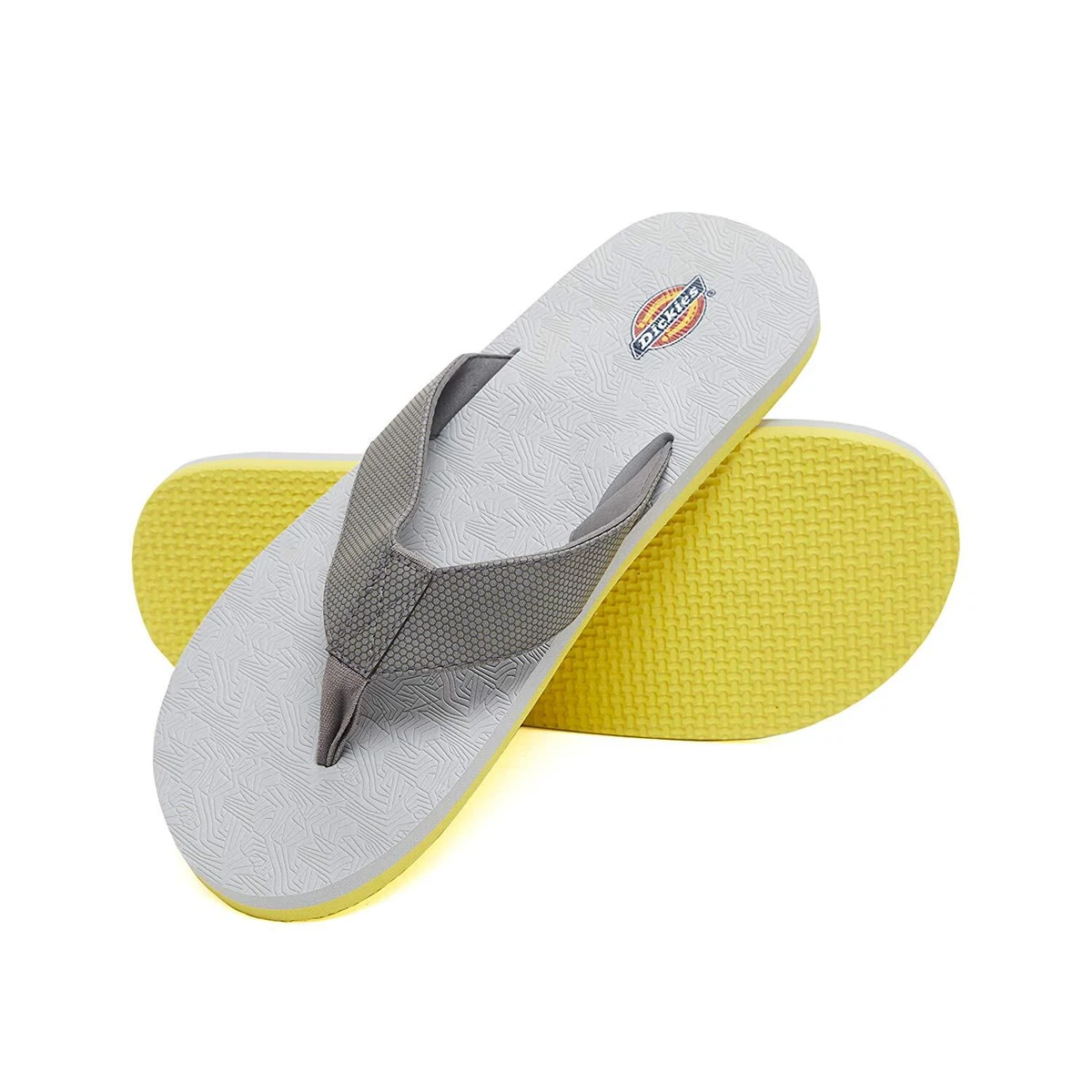 Dickies Mens Flip Flop Thong Sandals Grey Yellow Medium US 8 9 eBay