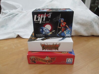 Drei Strategiekartenspiele: Lift Off (Queens Games), Overthrone & Choson  