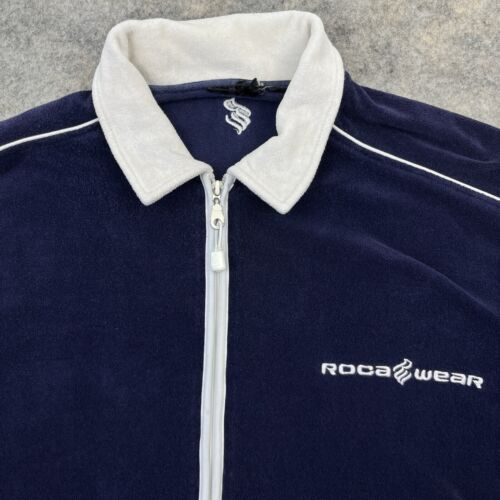 Rocawear Men’s Blue Velour Track Jacket XXXL Full Zip Long Sleeve VTG Y2K 3XL - Picture 2 of 6
