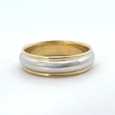 Solid Platinum 18k Gold Mens Wedding Band Ring 6mm 10gr Stuller Two Tone