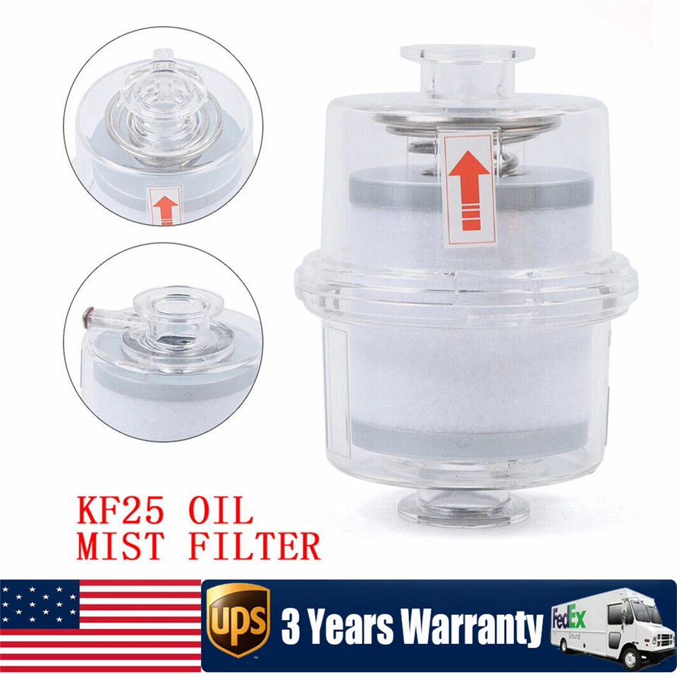 GDRASUYA10 Oil Mist Filter Vacuum Pump Fume Separator Exhaust Transparent KF25 Interface!