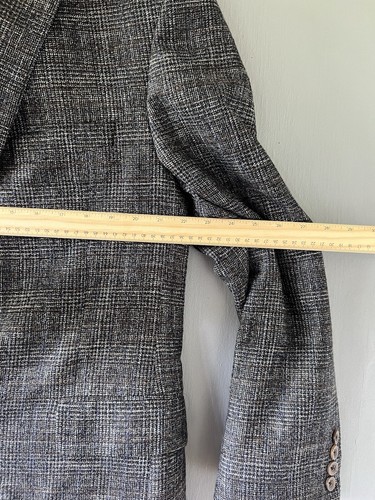 Men’s Jack Victor Woven Blazer 44R Bamboo/ Wool Tweed Blue Grey Single Breasted - Picture 12 of 19