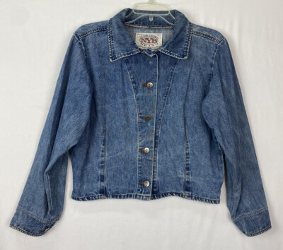 Vintage NYB Brand Denim Jean Jacket Womens Made in USA READ 42'' Chest #22J