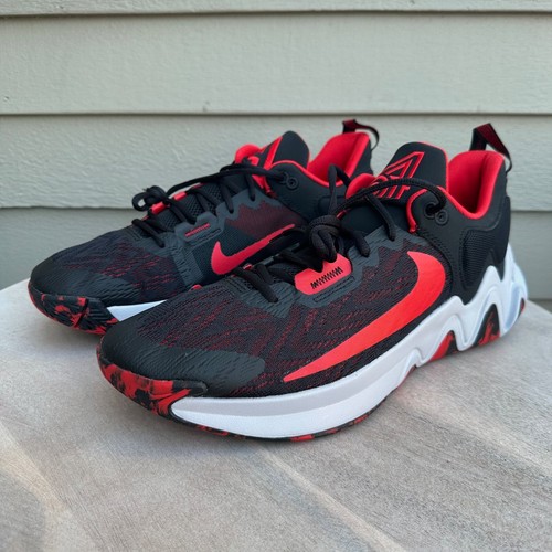 New Nike Giannis Immortality 2 Black University Red Wolf Grey DM0825-005 Mens 12 - Picture 3 of 12
