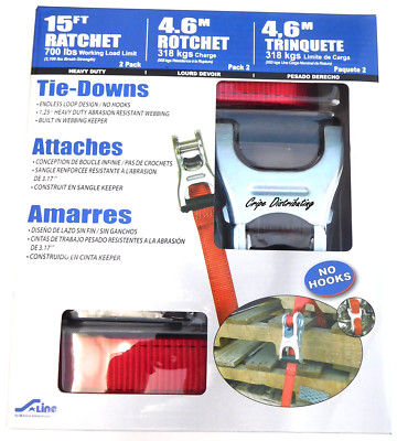 Heavy Duty Ratchet Straps 2-Pack - 15ft Camo Tie Downs With Coated Hooks, 700lb Capacity