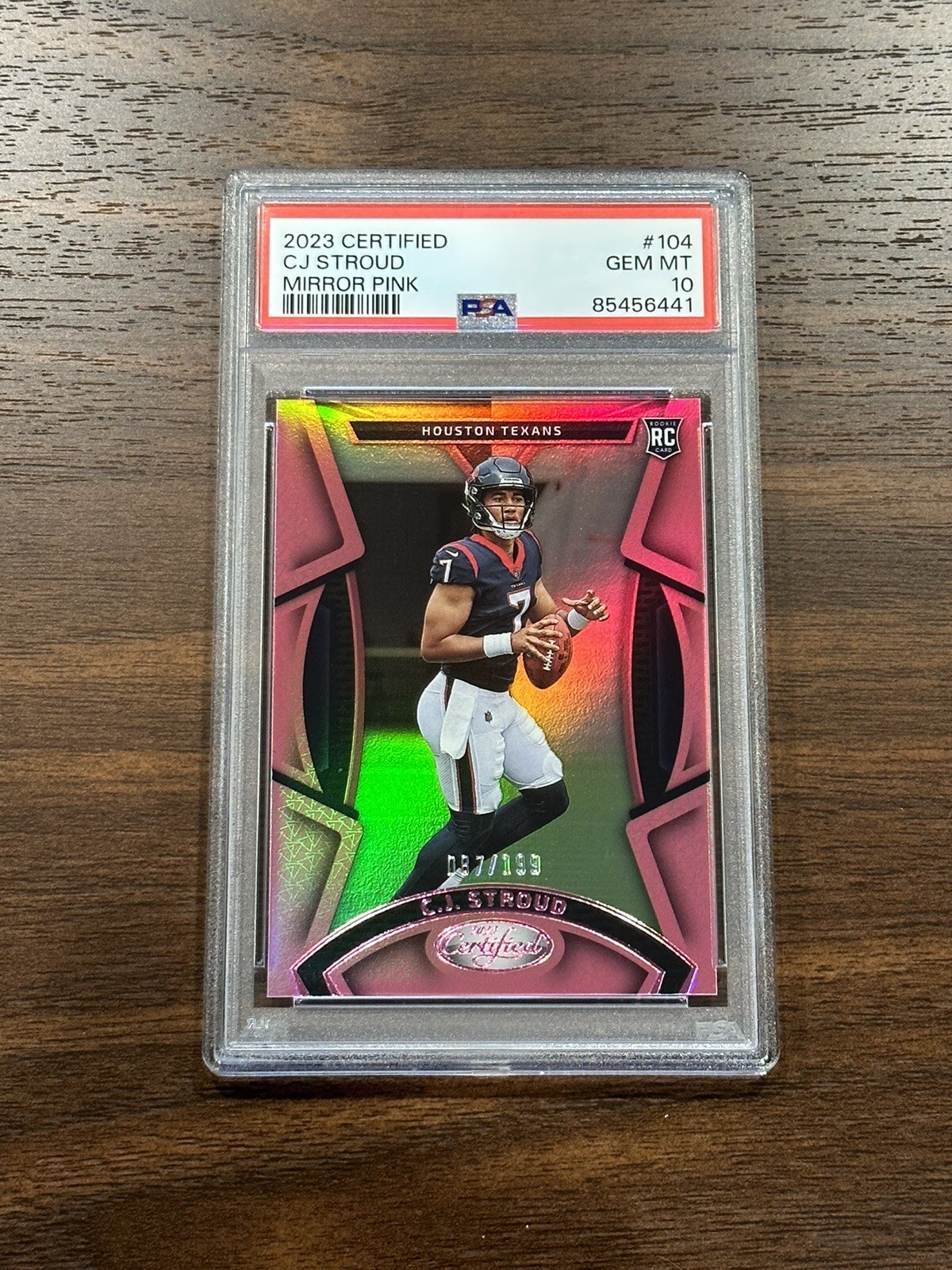 2023 CJ Stroud Certified Mirror Pink /199 Rookie RC #104 PSA 10 Gem Mint TEXANS