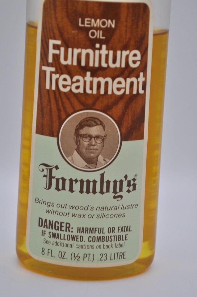 Vintage Formby’s Lemon Oil Treatment Wood Furniture 1980 8 Ounce Bottle