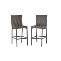 Hampton Bay 2 Piece Dark Brown Wicker Steel Frame Outdoor Patio Bar Stools Hampton Bay 2 Piece Dark Brown Wicker Steel Frame Outdoor Patio Bar Stools