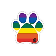 Rainbow Gay Pride LGBT Dog Paw Car Magnet