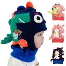 Lovely for Dinosaur Balaclava Cartoon Hoodie Scarf for Cold Weather Neck Wa