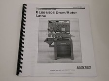 Hunter Bl501 Bl505 Disc Drum Brake Lathe Operating Instruction Manual