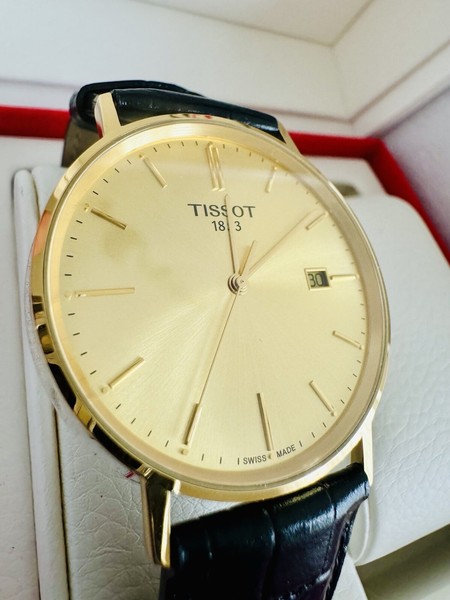 Tissot Goldrun 18 Karat Gold Goldenes Zifferblatt Herrenuhr - Sammlerstück
