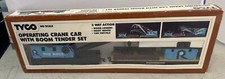 VINTAGE HO 865 TYCO OPERATING CRANE CAR WITH BOOM TENDER SET