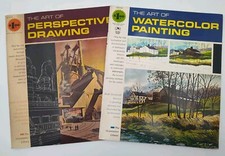 SET OF 2 1968 BOOKS ART OF Watercolor Painting/Perspective Drawing SEE ALL