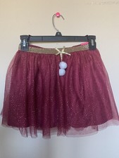 Isaac Mizrahi Girls Skirts 3 winter Tutu Sz 7-8 white, maroon and Pink chri