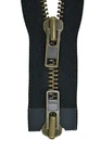 YKK Zipper Strong 8 mm Metal Burnished 2 Way Separable Up to 100 cm Black